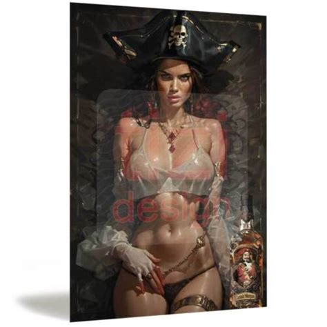 Metal Tin Plaque Signs Man Cave Pub Club Cafe Sexy Pirate Pin Up