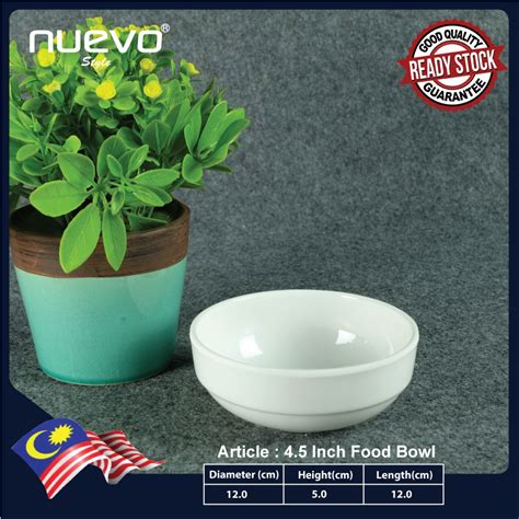 NUEVO STYLE 4 5 Inch Korean White Melamine Food Bowl 韩国白色食物碗Mangkuk