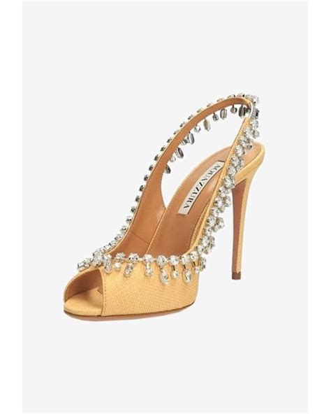 Aquazzura Temptation 105 Crystal Embellished Sandals In Metallic Lyst