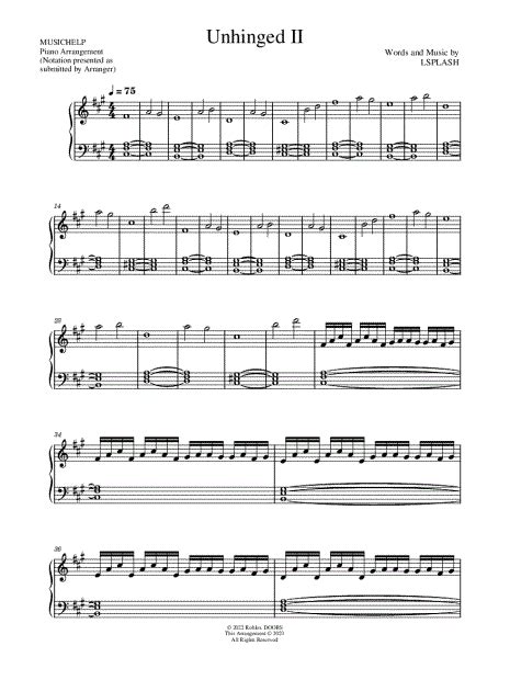 Musichelp Unhinged Ii Sheet Music Piano Solo In F Minor Download