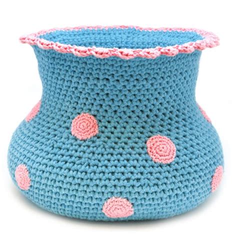 Stylish Dots Crochet Flower Vases Vibrant Home Decor