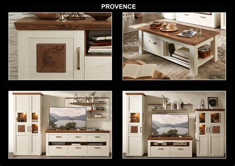 Wohnwand 3 Tlg 320cm PROVENCE Von Wohn Concept Pinie Hell Haveleiche