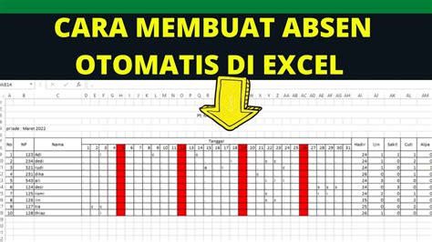 Begini Yang Benar Cara Membuat Absen Di Excelabsen Otomatis Untuk