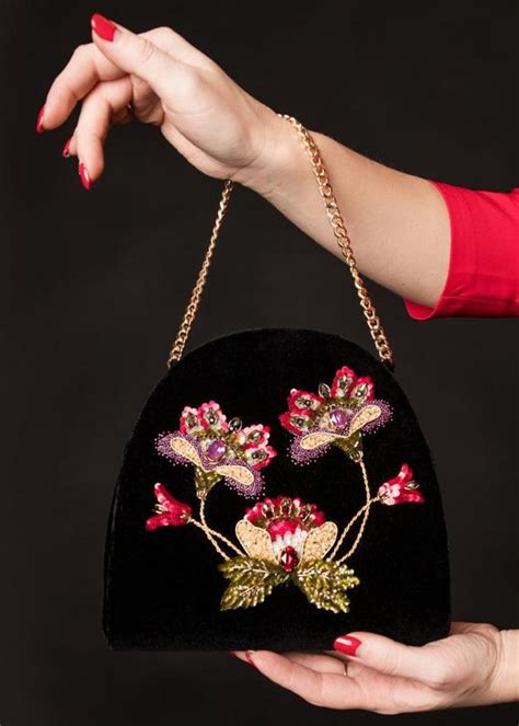 Exclusive Embroidered Velvet Bag 370 00 EUR Buy Clothes Accessories