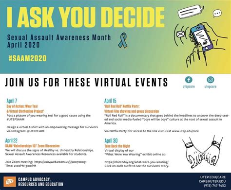 Utep To Host Virtual Events For Sexual Assault Awareness Month The