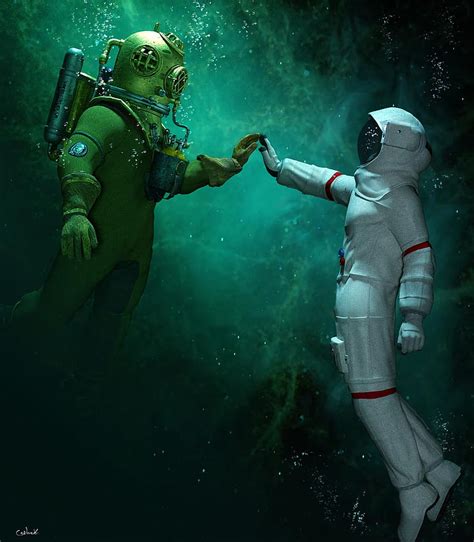 Astronaut, scuba diver, underwater, HD phone wallpaper | Peakpx