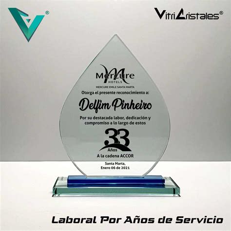 Placas En Vidrio Básicas Para Reconocimiento Laboral Por Años De