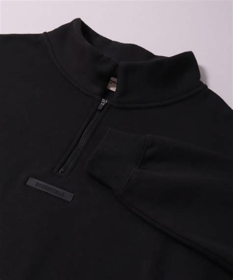 【セール】cm【essentials Fear Of God】ブランド バックロゴ プリント ハーフジップ スウェット プルオーバー