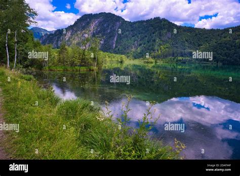 Summertime on lake Almsee Grünau im Almtal Stock Photo Alamy