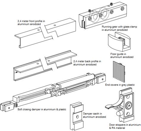 Aluminium Sliding Door System With Soft Close Function Kerolhardware