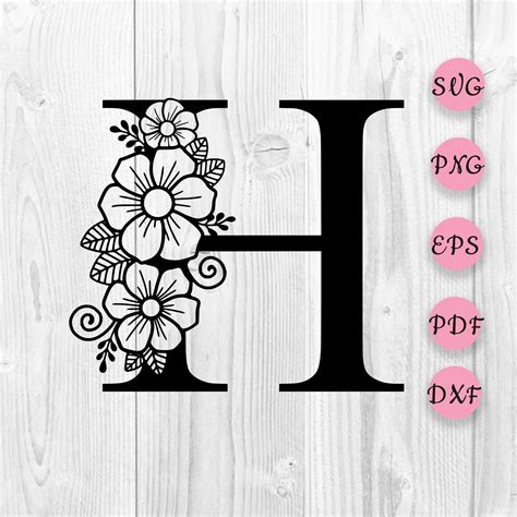 Floral Monogram Letter Monogram Fonts Flower Alphabet Flower Letters