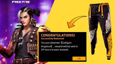 CODIGUIN FF código Free Fire a Calça Angelical Dourada Amarela