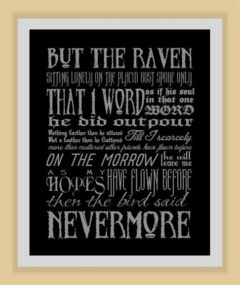 NEVERMORE Edgar Allan Poe quote modern print by modernhomeprints