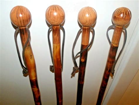 Rustic Solid Wood Walking Stick Round Ball Handle Country Etsy