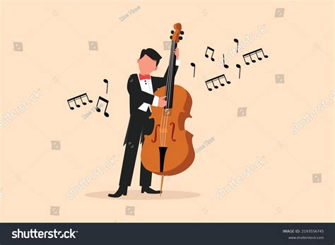 Business Flat Cartoon Drawing Double Bass Stock Vector Royalty Free 2193556745 Shutterstock