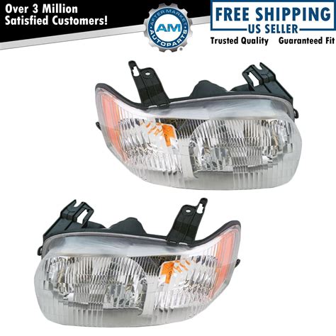 Headlights Headlamps Left Right Pair Set New For Ford Escape