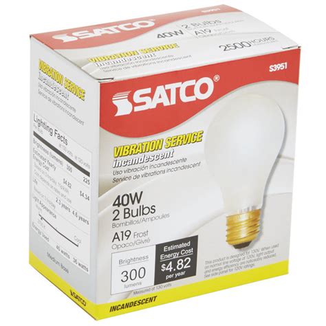 Satco S Watt Frosted Finish Incandescent Rough Service Light