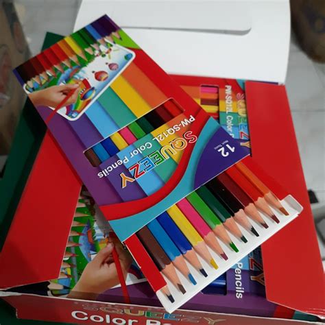 Jual Pensil Warna Squeezy 12 Warna Panjang 1 Set Shopee Indonesia