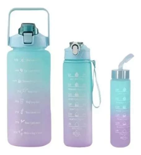 Kit Garrafas De Água Squeeze Motivacional Adesivo 2l 900 300 MercadoLivre