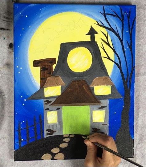 How To Paint A Haunted House Halloween Color Palette Painting