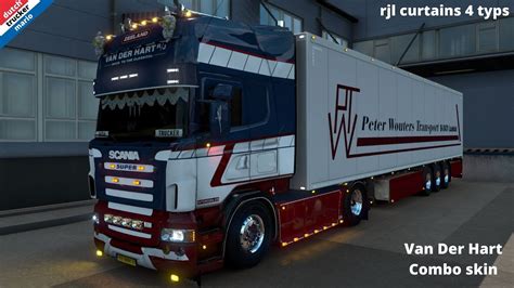 Ets 2 Scania Rjl V8 Open Pipe Combo Skin Van Der Hart Licht Bruine Rjl