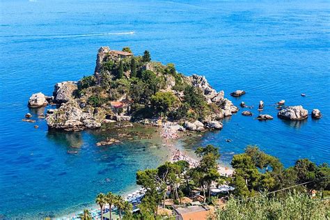 Taormina Isola Bella Beach And Isola Bella Islet View From Up Photo ...