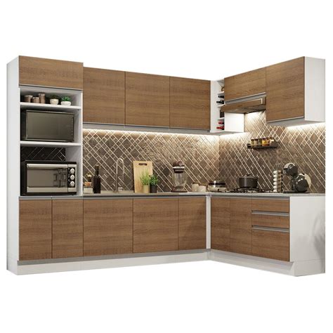 Cocina Integral Esquinera Completa Madesa R Stico Glamy Blanco