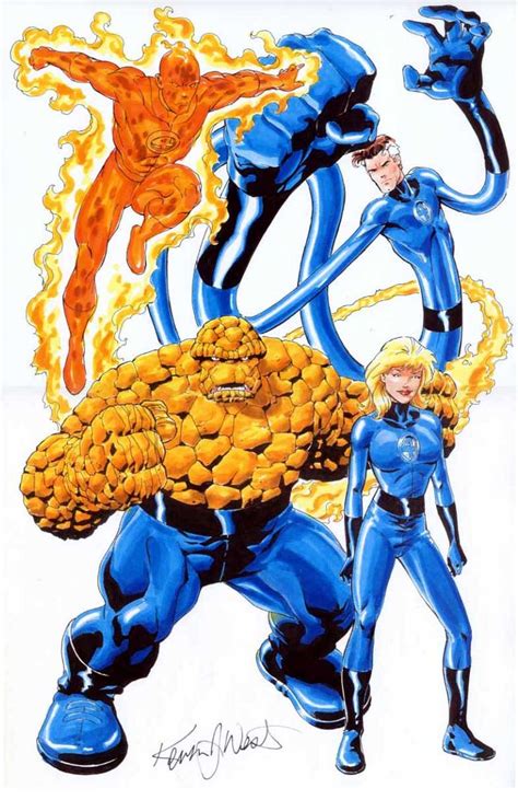 Kevin West Fantastic Four Pin Up