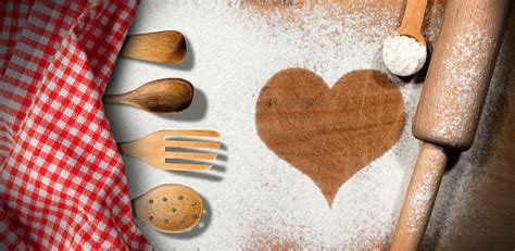 Baking Background With Heart Of Flour Stock Photo Download Image Now