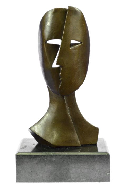 Pablo Picasso Two Faces Mask Modern Art Cubism Statue Sculpture Decor 11 X 6