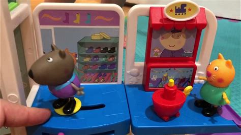 Peppa Pig Shopping Mall Playset With Rebecca Rabbit Pedro Pony Suzy