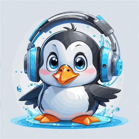 Premium Vector Cute Penguin Gaming Vector On A White Background