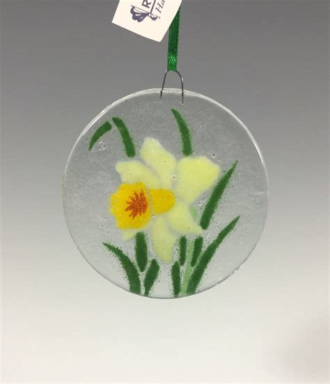 Daffodil Ornament Fused Glass Jonquil Narcissus Flower Etsy UK