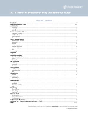 Fillable Online Three Tier Prescription Drug List Reference Guide