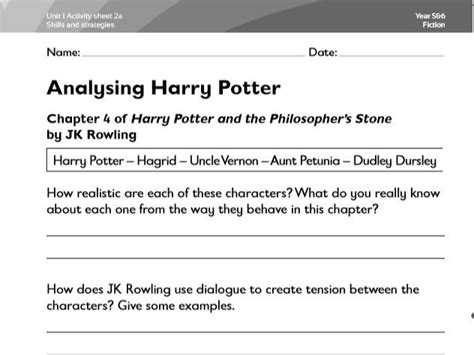 Ks2 Year 3456 Guided Reading Analysing Harry Potter Teaching Resources