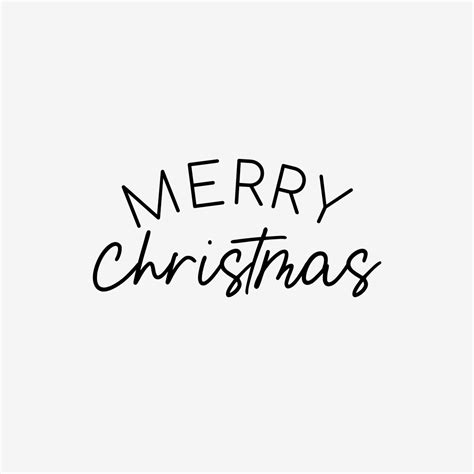 Merry Christmas Text Overlay Black And White Script Font Calligraphy