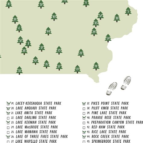 Iowa State Parks Map | Gift For Hiker | Iowa Map | Digital Print ...