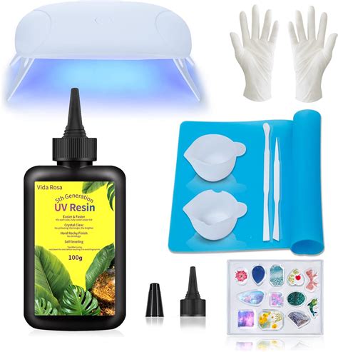 Amazon De VidaRosa UV Harz Set Mit UV Lampe Superkristallklarer