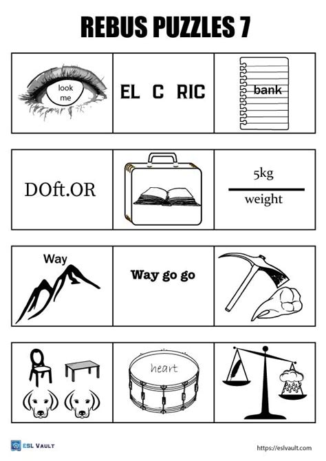 300 Free Printable Rebus Puzzles With Answers ESL Vault