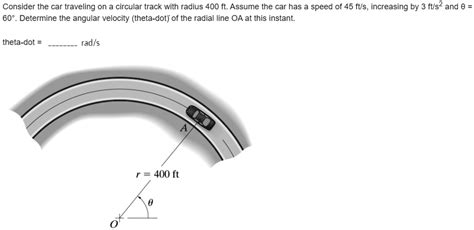 Solved Consider The Car Traveling On A Circular Track With A Radius Of