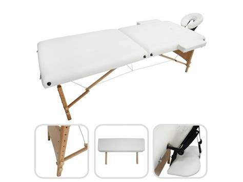 Table De Massage Pliante Professionnelle Table Pour Thérapie Blanc