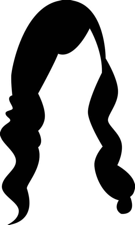 Female Long Hair Comments Scissors Cutting Hair Silhouette Clip Art