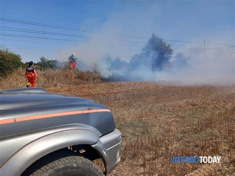 Incendio A Bordo Ferrovia A Tarquinia Sterpaglie A Fuoco Vicino Ai Binari