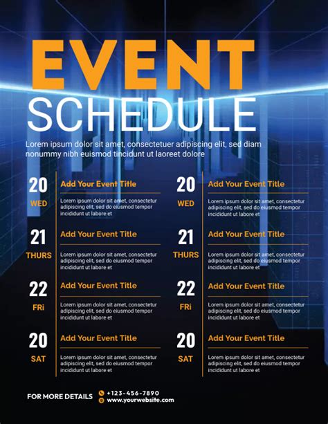 Event Schedule Flyer Template Postermywall