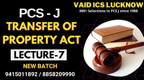 Transfer Of Property Act 1882 Lecture 7 Transfer Of Property Act