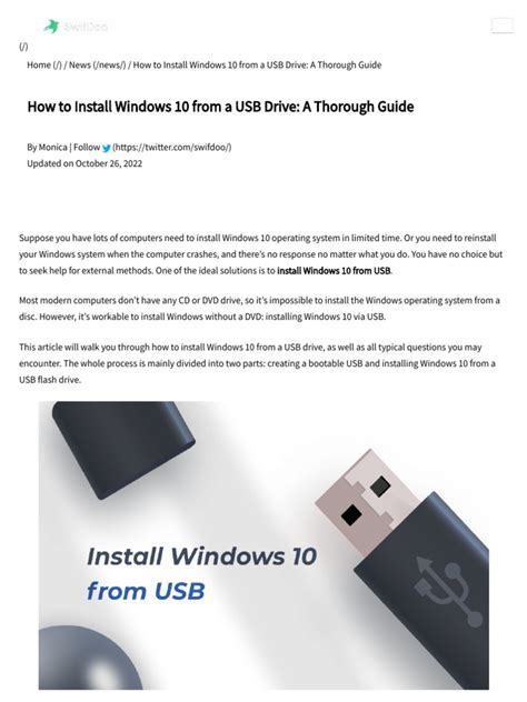 How To Install Windows 10 From A Usb Drive A Thorough Guide Pdf Usb Flash Drive Windows 10