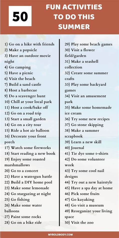 Summer Bucketlist 50 Fun Things To Do This Summer In 2024 Fun