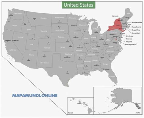 Mapa de Nueva York Político Con Nombres Imágenes HD 2022