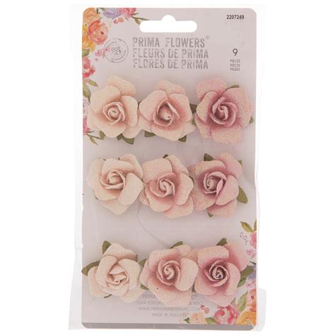 Pink Glitter Roses Flower Embellishments Hobby Lobby 2207249