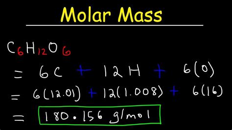 How To Calculate The Molar Mass Of A Compound Quick And Easy Youtube Formular